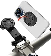 Out-Front Bike Phone Mount, Universal Aluminum Bicycle Cellphone Holder with Adapter, MTB Quick I...