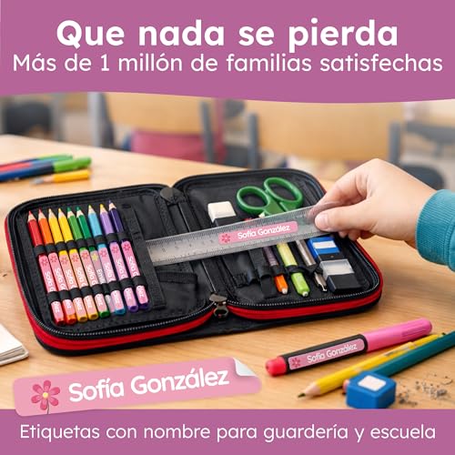 Miniatura 2 de 75 Etiquetas Adhesivas Personalizadas Objetos Para Colegio Y Guardería - Pegatinas Personalizadas, Etiquetas Nombre Material Escolar - Aptas Para Lavavajillas - Caramelo