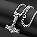 Viking Thor's Hammer Necklace - Norse Amulet Mjolnir Pendant Necklace - Celtic Pagan Symbol Jewelry