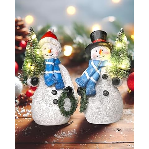 GoGnome Duo 5'' Resin Snowman Figurines Cover