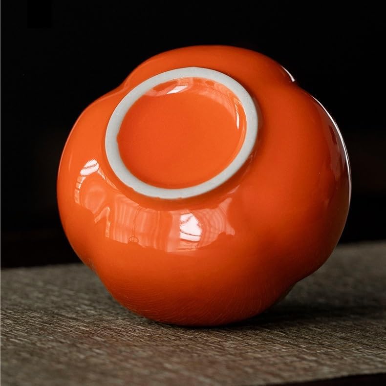 SONGCHAO Sugar Jar Persimmon Ruyi Ceramic Sealed Wedding Candy Box Creative Tea Mini Small Packaging Jar Tea Canister(A)
