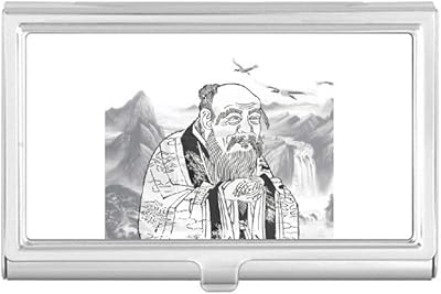 Dao Religion China Ink Painting Business Card Holder Case Pocket Box Wallet