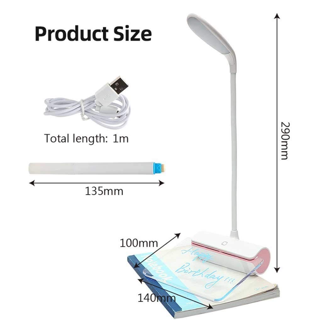 Lámpara de Escritorio La lectura de la tabla del USB LED Protección ocular del ojo regulable de luz LED Luz de mensaje de la novedad de la lámpara de la lámpara de escritorio recargable para Lectura