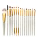 Tenmon 15pcs Makeup Brush Set Professional Eye Makeup Brushes For Eyeshadow Concealer Eyeliner Brow Blending Brush Tool (Golden, Crystal Handles)