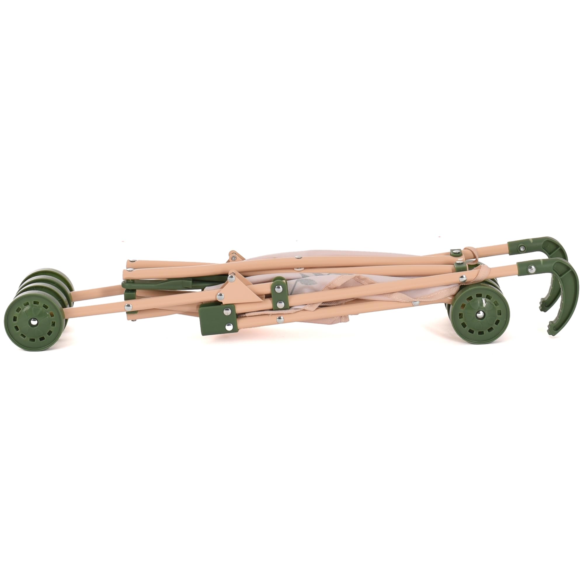 Roma Poussette RHS Fern pour poupée - Jouet écologique pour poupée - À partir de 2 Ans, crème/Vert, Tissu recyclé, Pliable, Portable, première Poussette idéale, Cadeau de Noël