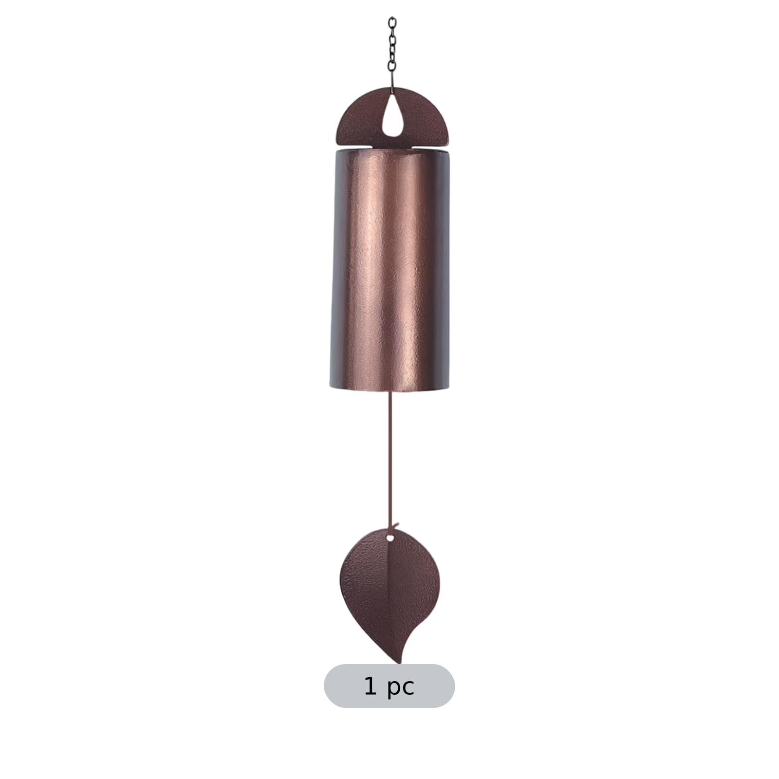 Cylindryczny dzwonek wietrzny, brązowy żelazny metalowy dzwonek, 26 cali / 66 cm, dekoracja ogrodowa na zewnątrz, 0,9 kg / 845 G, prezent pamiątkowy ze współczuciem, dekoracja domu na podwórko