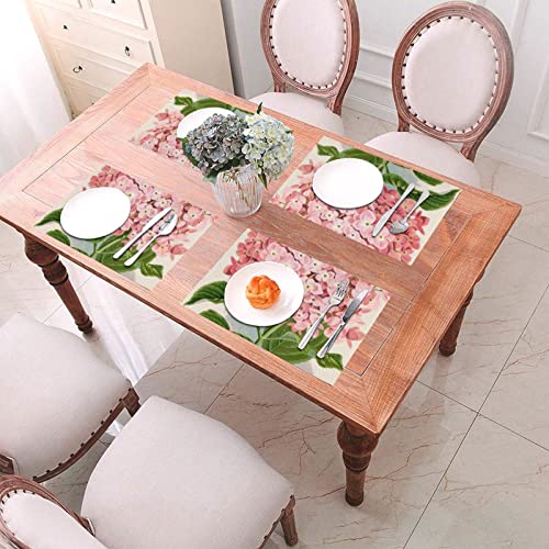 Lot de 4 sets de table fleurs roses de qualité supérieure - 7