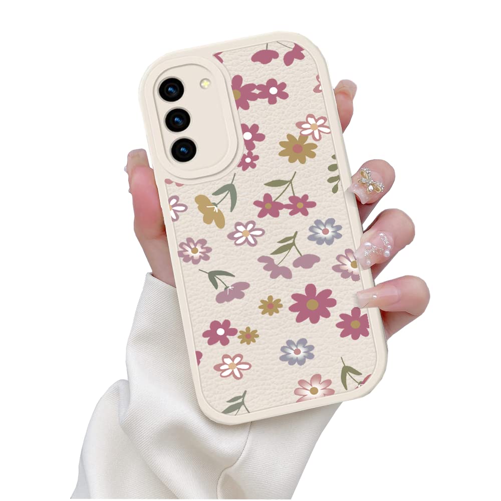 LALAPOPO Designed for Samsung Galaxy A14 5G Case with Cute Flowers Floral Pattern for Women Girls Soft PU Leather Protective Case for Galaxy A14 5G-Pink