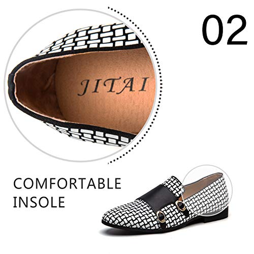 Image of JITAI Men's Dress Shoes - Casual Rubber & Leather Loafers for Men - Fashion Business Formal Wear