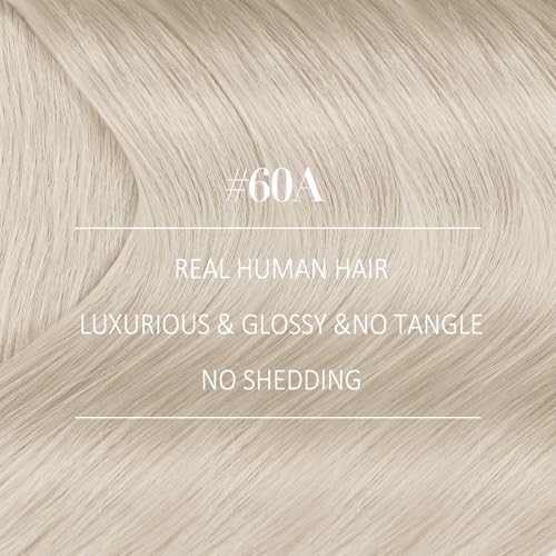 Image of YoungSee 125G Weft Hair Extensions Human Hair Platinum Blonde Sew in Real Hair Extensions Blonde Remy Human Hair Extensions Sew in Long Hair 22In Hair Wefts Human Hair