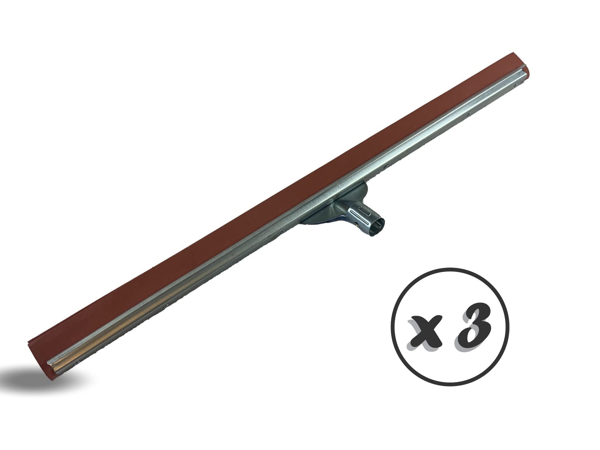 Szczotka do wycierania | Zestaw 3 | Wyciskacz wody do podłogi | Długość 75 cm | Wzmocniona guma neoprenowa czerwona | Bez rękawów | Odporne na zarysowania | Metalowe tulejki do uchwytu | Wytrzymałe | Kibros 1675x3