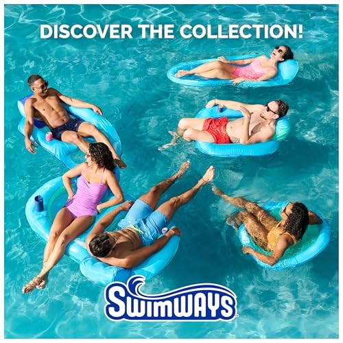 Image of SwimWays Spring Float Premium Duo, Pool Chair Fits 2 Adults, Inflatable Pool Floats Adult with Fast Inflation for Ages 15 & Up