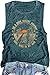 Adventure Tank Tops Women Desert Highway Shirts Nature Graphic Summer Sleeveless Outdoor Tshirt Vest (US, Alpha, Large, Regular, Regular, Green)
