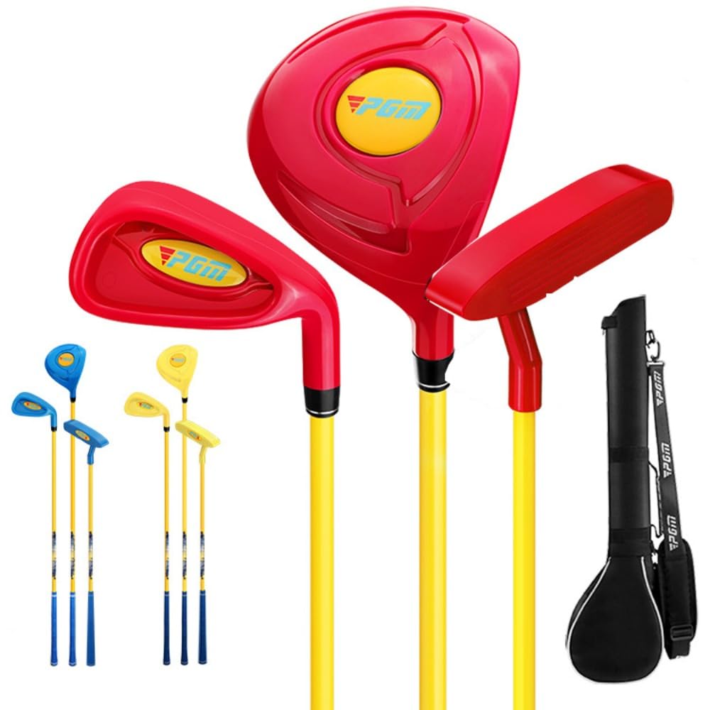 Juego de palos de golf para niños de 2 a 5 años, entrenador de golf, enseñanza, principiantes, híbrido, palos de golf, hierros de golf de madera y putter de golf incluidos