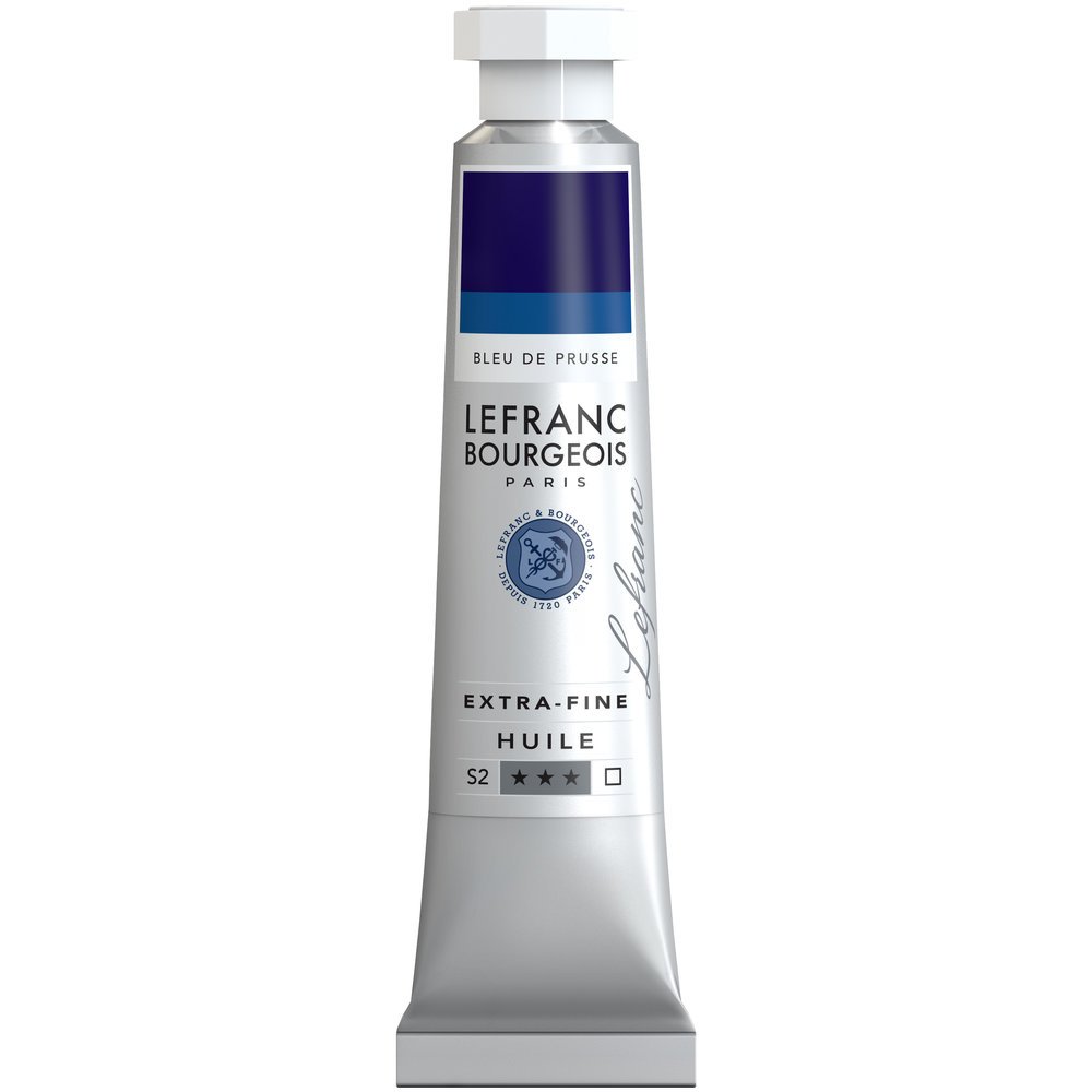 Lefranc Bourgeois 404966 extra feine Ölfarbe in Künstlerqualität aus hochwertigen Pigmenten, lebendige Farben, hohe Lichtechtheit, 20ml Tube - Preußischblau
