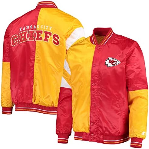 Starter Men's Red/Yellow Kansas City Chiefs Leader Varsity Satin Full-Snap Jacket