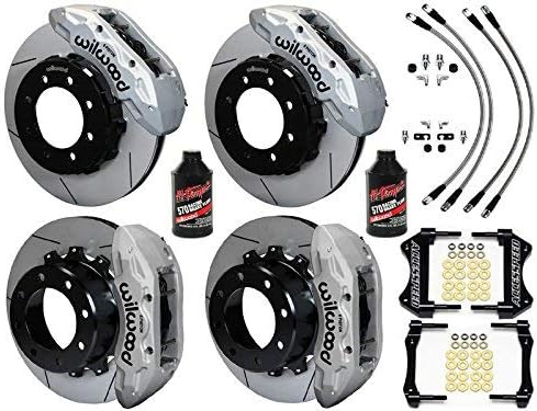 WILWOOD FRONT & REAR BIG BRAKE KIT WITH FREE BRAKE LINES & BRAKE FLUID - WILWOOD TX6R 16" FRONT & 15.5" REAR, CLEAR CALIPERS, SLOTTED ROTORS, FITS 2005-2010 F250 4WD & 2005-2010 F350 4WD