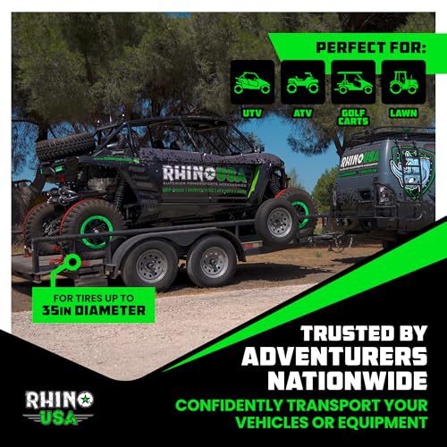Image of Rhino USA Wheel Chock Tie Down Kit (4,500lb) - 4 Straps & 8 Chocks