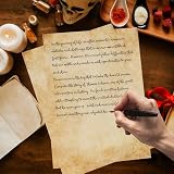 FloraVigo 36 arkuszy staromodnego papieru listowego, DIN A4 vintage wzorzysty papier, idealny do zaproszeń i listów w stylu retro, wygląda jak pergamin, dwustronny 100 g/m²