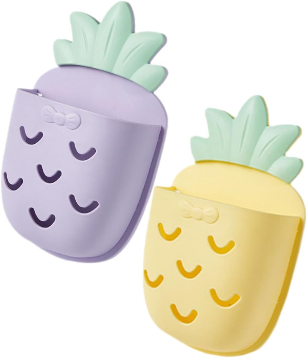 Pineapple Wall Mounted Organizer Holder 2 Pack Plastic Decorative