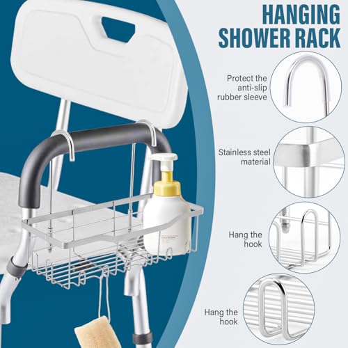 Shower Caddy Hanging for Elderly, Stainless Steel Hanging Basket with Hooks by Velarionna - Used condition - Image 3