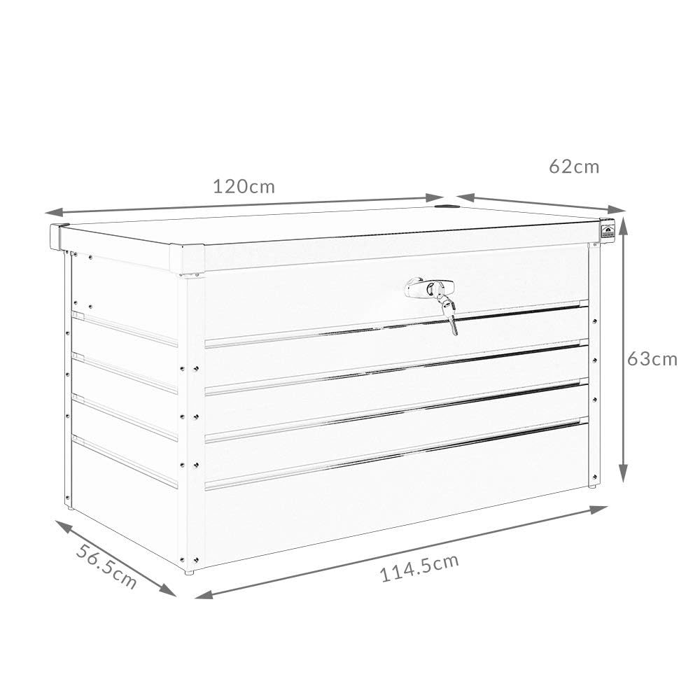 Gardebruk® Baule da Esterno con Coperchio 2 Chiavi 385L Cassapanca Contenitore Box Porta Attrezzi Bauli Giardino Contenitori Cuscini Box Utensili
