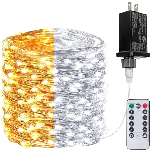 Warm White ⇋ Cool White 66Ft 200LED Christmas Fairy Lights
