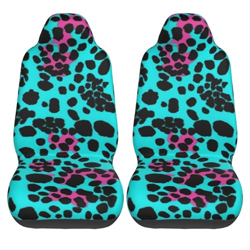 Housse de siège de voiture imperméable et respirante en léopard turquoise | Set de 2
