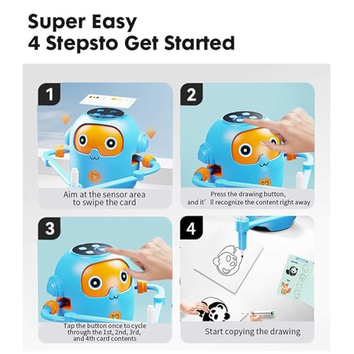 Robot de dessin pour enfant avec batterie 1800 mAh en ABS
