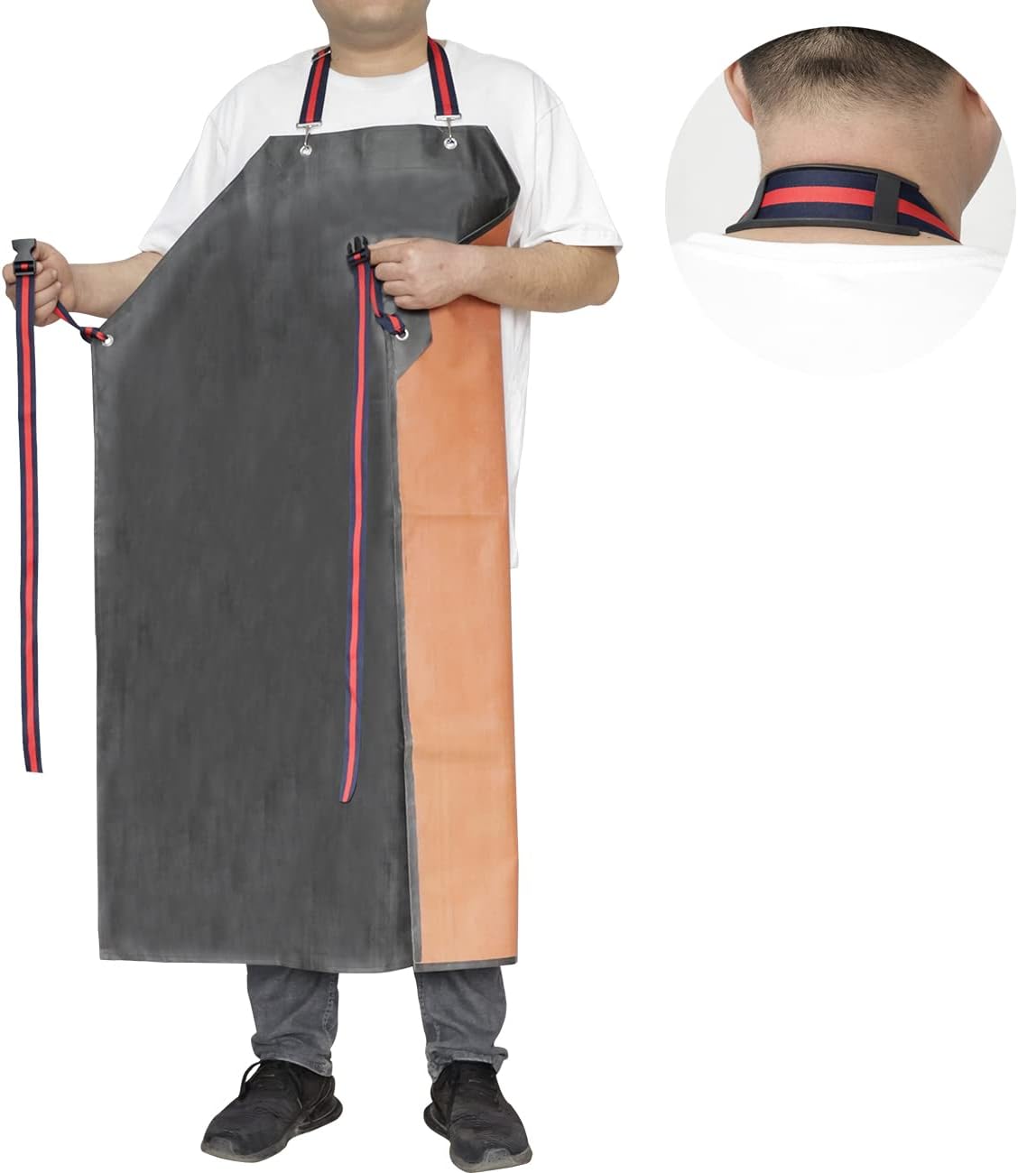 Thick Rubber Apron,Professional Waterproof Chemical Oil Resistant Aprons for Dishwashing,Dog Grooming,Butcher(1 pack)