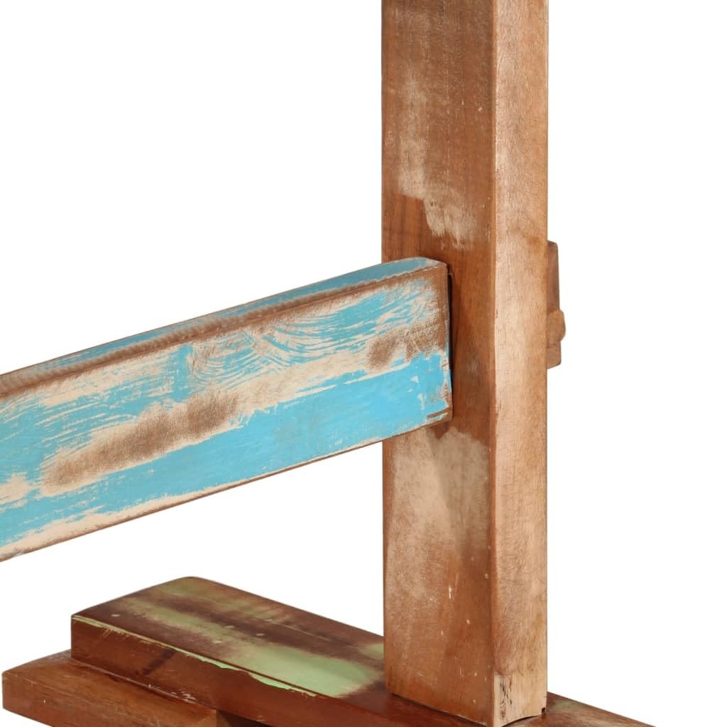 Rechteckiger Esstisch 110x55x78 cm aus massivem recyceltem Altholz, handgefertigt aus Teak, Mango, Kiefer oder Buche, mit stabilen Holzbeinen für Esszimmer oder Küche