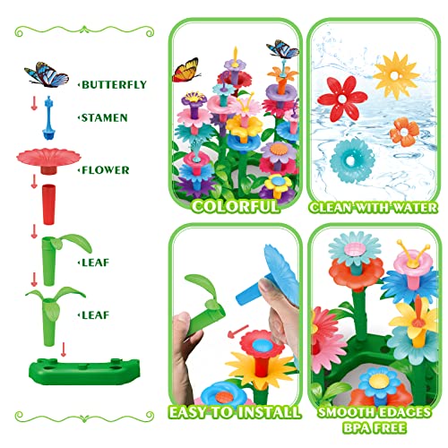 Baingesk Toys For 3, 4, 5, 6 Year Old Girls, Preschool Flower Garden Building Set - 148Pcs, Educational Stem Gardening Toy, Ideal Christmas & Birthday Gift For Kids & Toddlers Age Of 2-4 #TOP2