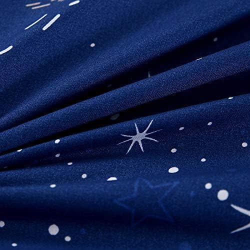 Damier Kinder Spannbettlaken 140x200cm Blau Weltall Sternenhimmel Universum Spannbetttuch Weiche Microfaser Jungen Mädchen Kids Bettlaken… – Ansicht 4
