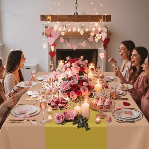Image of Smiry Plastic Table Cloth Disposable 3 Pack, 54 x 108 Inch Rectangle Waterproof Tablecloth, Printed Gold Table Runner Style for Birthday Weeding, Party Decorations, Leakproof & Sturdy, Gold and Camel