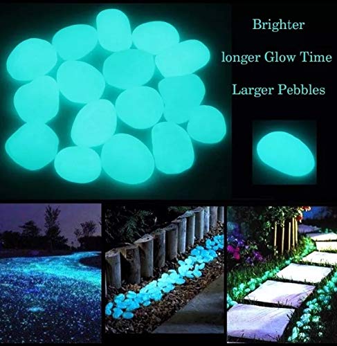 PEDRAS PARA DECORAÇÃO JARDIM AQUÁRIO BRILHAM NO ESCURO JOGO COM 50 UNIDADES J7452