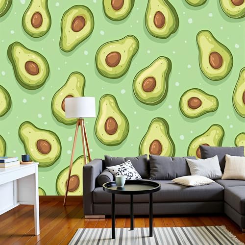 Papier peint avocat mignon cache misère grand mur blanc 3D
