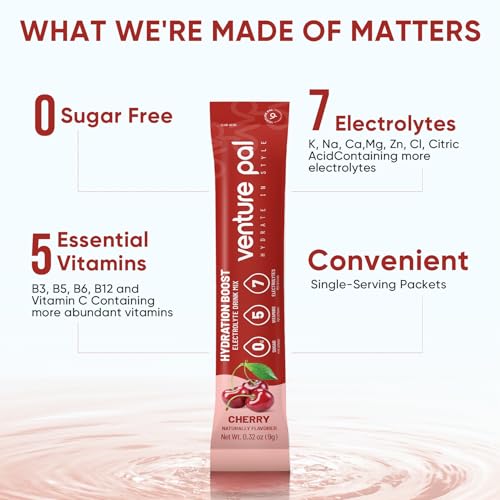 Image of Venture Pal Sugar Free Electrolyte Packet, Liquid Daily IV Hydration Powder | 5 Vitamins & 7 Electrolytes, Instantly Hydration Packets for Sports & Party Recovery, Vegan, Keto Friendly, 16 Sticks