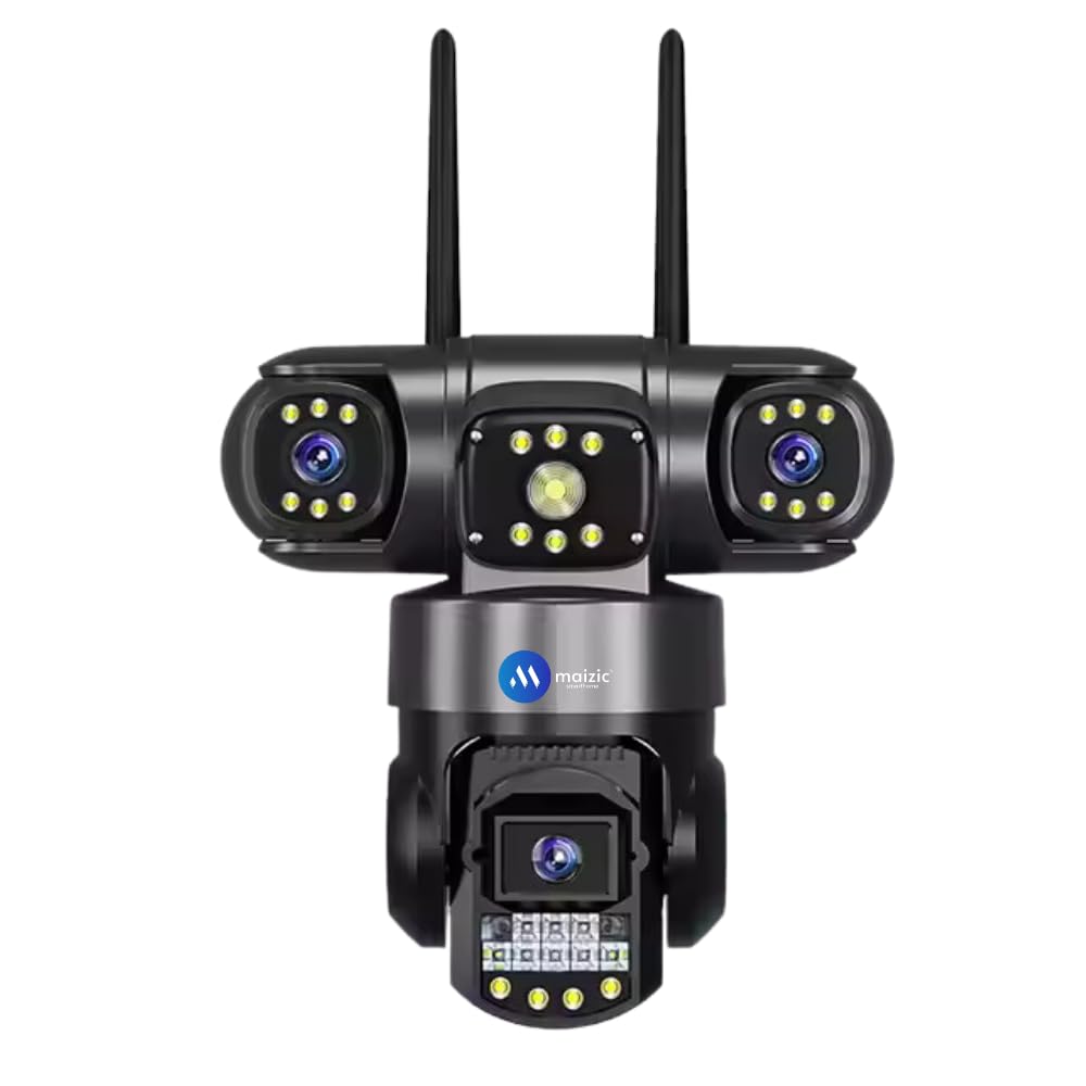 Maizic Smarthome Batman Black 3in1 WiFi CCTV Camera (5MP+5MP+5MP) Full HD 3 Lens/3 Screen View Home Security Camera with Pan Tilt 360° View & 2 Side Camera Horizontally Rotate 180°, 2 Way Talk-picture-12