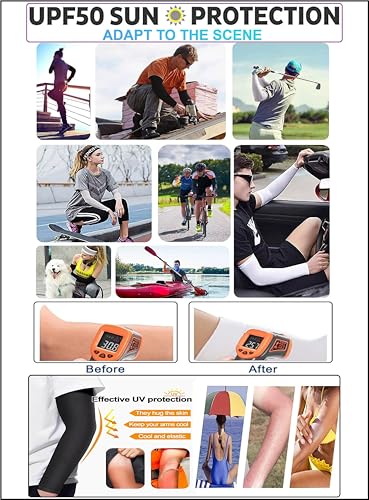 Image of TRENDMALLS Arm Sleeves, Cooling UV Sun Protection Sports Compression for Men /Women /Kids