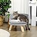 PawHut Hundesofa Hundecouch mit Kissen, Holzbeine, Abwaschbares Hundebett erhöhtes Haustiersofa Katzensofa für Miniaturhunde, 40,5 x 40,5 x 33 cm Grau