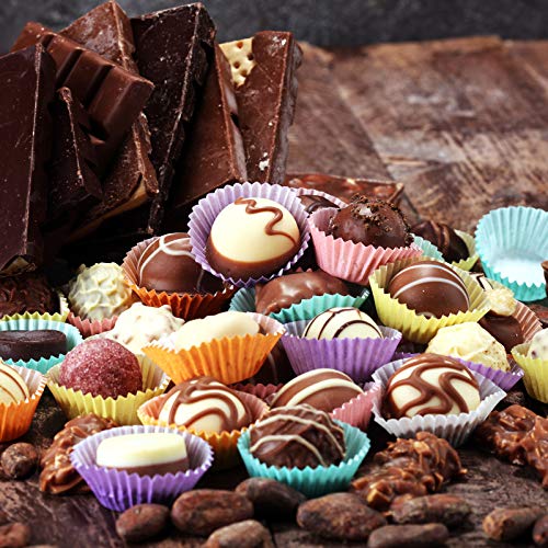 Xlloest Mini Cupcake Liners Muffin Wrappers Rainbow Bright Baking Cups Paper, 400 Pack #TOP6