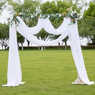 PONY DANCE Voile Curtain Scarf - Decorative Pelmets for Windows Voile Swag Match with Blackout Curtain Panels Tulle Solid White Valances for Home/Wedding, Single Piece, 60"X216"(152cmX549cm), White