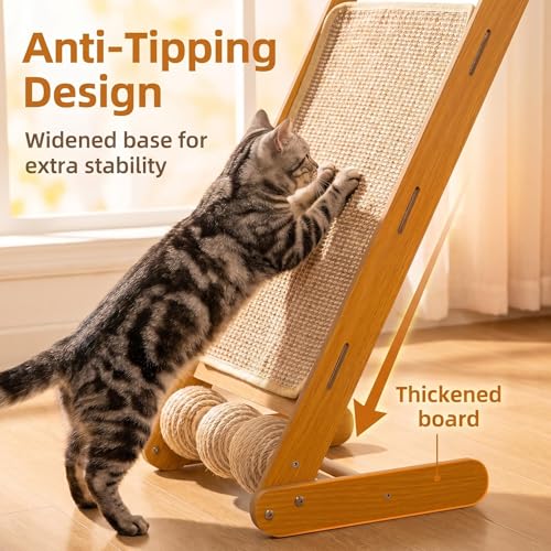 Rascador para gatos de sisal con poste vertical de 23.6 pulgadas miniatura 4