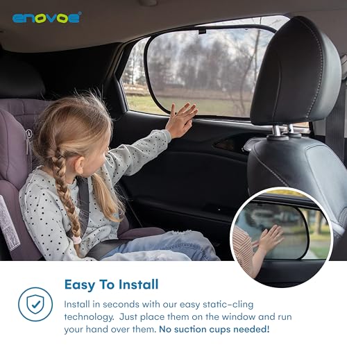 Enovoe ENOV-00004 Pack Of 2 Car Window Shade For Baby - 19 Inch X 12 Inch - Cling Car Sun Shade thumb #3