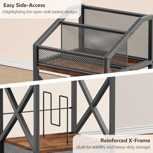 Portin Rolling Vinyl Record Storage Cart, 3 Tier LP Organizer Rack - image 8
