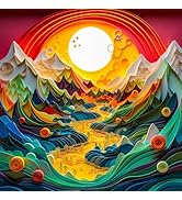 Bgraamiens Puzzle-Canyon Sunset-1000 Pieces Modern Art Puzzle, Canyon Puzzle, 3D Visual Mountain ...