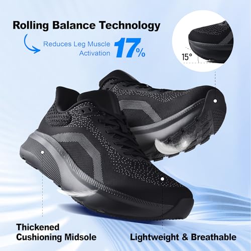 Image of JACKSHIBO Mens Wide Toe Box Shoes Lightweight Slip On Orthopedic Tennis Sneakers Plantar Fasciitis Footwear-Breathable Mesh for Running Walking Athletic Thick Cushion Zero Drop Sole Width Shoes