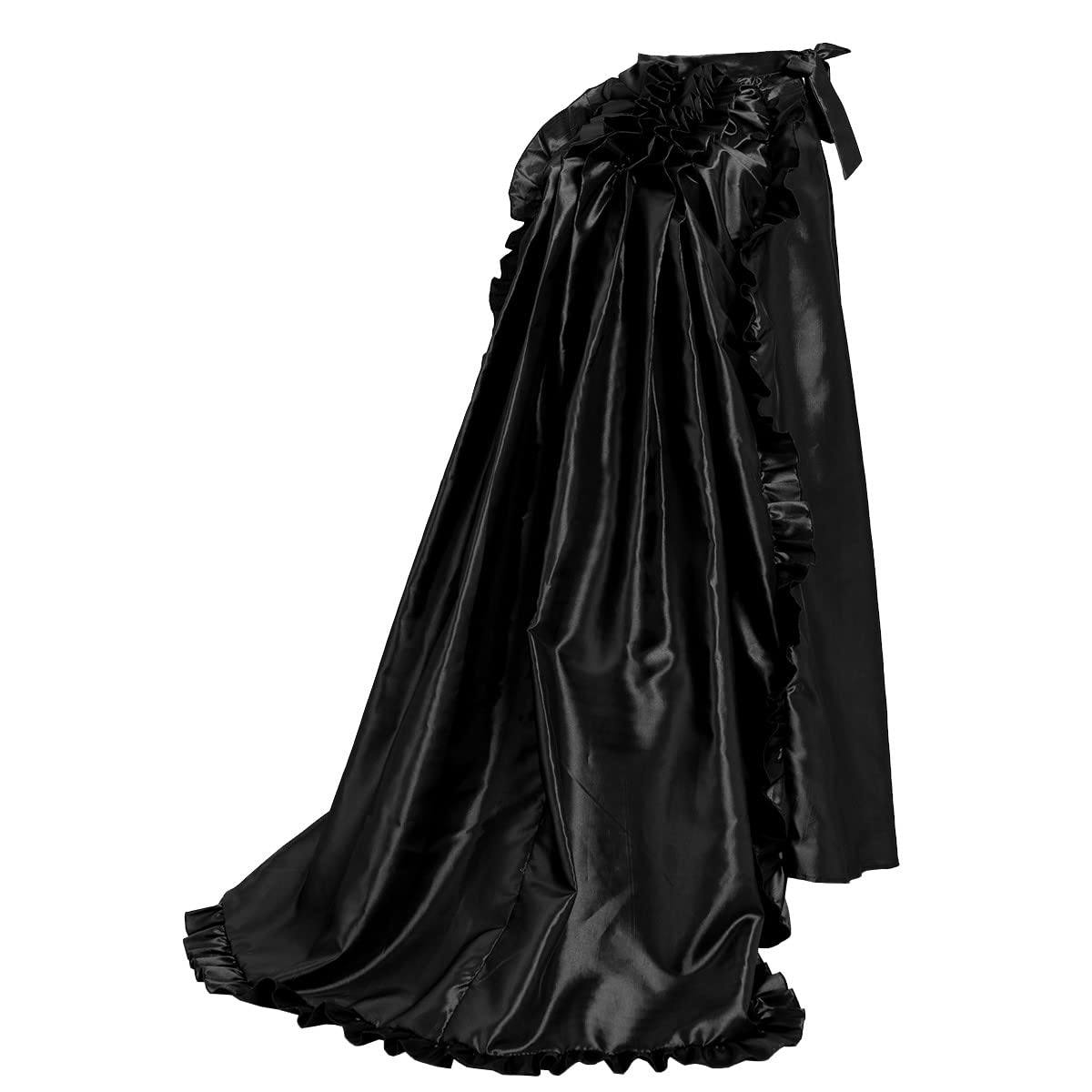 COSDREAMER Women high dress Victorian Petticoat Gothic Steampunk Ruffles Basel skirt (Black, XL)