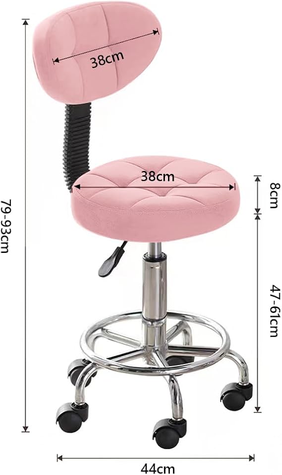 Office Drafting Chair with Back Support and Footrest Multi-Purpose Office Desk Chair,Home Chair Thick Seat Cushion for Home Bar Kitchen Shop(Pink)