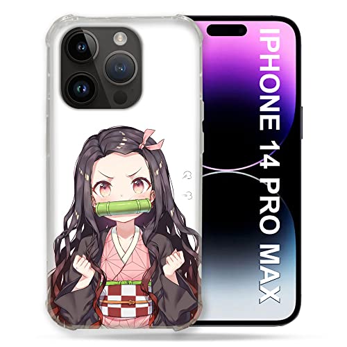 Coque Demon Slayer Nezuko iPhone 14 Pro Plus protège écran 6.7 contre rayures